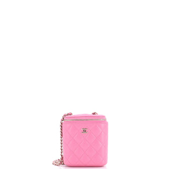Chanel Vertical Classic Vanity Case with Chain Quilted Caviar Mini
