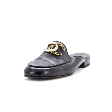 Chanel Women's CC Flat Mules Leather