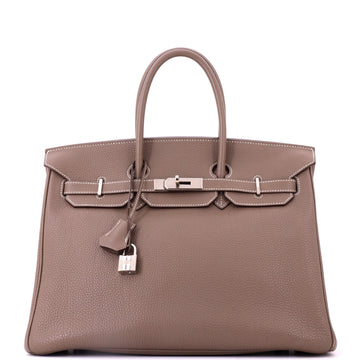 Hermes Birkin Handbag Grey Togo with Palladium Hardware 35