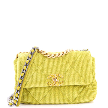 Chanel 19 Flap Bag Quilted Corduroy Medium