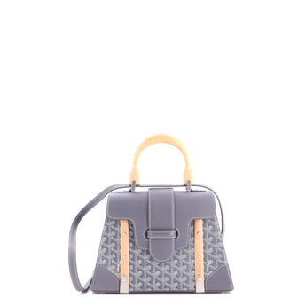 Goyard Saigon Top Handle Bag Coated Canvas with Leather PM