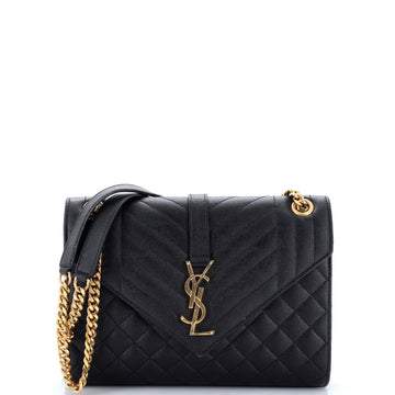 Saint Laurent Classic Monogram Envelope Satchel Mixed Matelasse Leather Medium