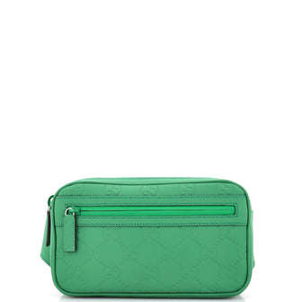 Gucci Front Zip Belt Bag GG Rubber Effect Leather