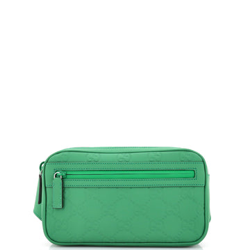Gucci Front Zip Belt Bag GG Rubber Effect Leather