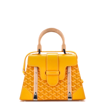 Goyard Saigon Top Handle Bag Coated Canvas with Leather PM
