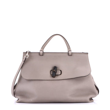 Gucci Bamboo Daily Top Handle Bag Leather Large