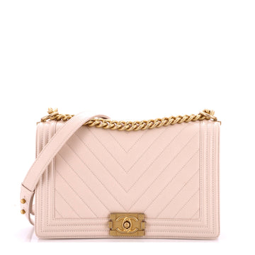 Chanel Boy Flap Bag Chevron Caviar New Medium