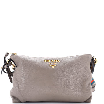 Prada Dual Strap Flat Crossbody Bag Vitello Daino Medium