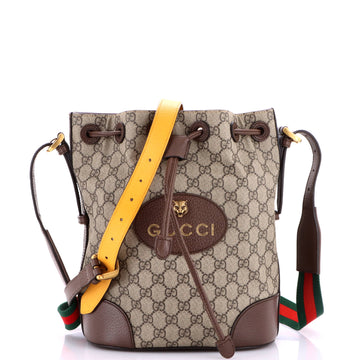 Gucci Neo Vintage Drawstring Bucket Backpack GG Coated Canvas Mini