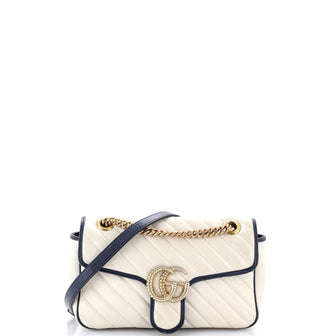 Gucci GG Marmont Flap Bag Diagonal Quilted Leather Small