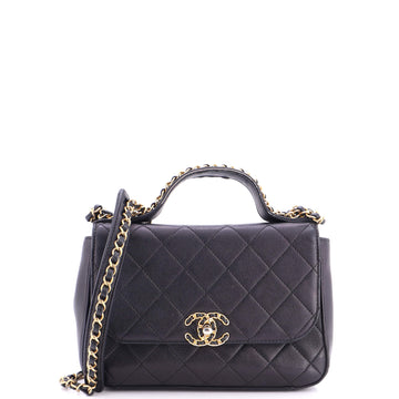 Chanel Chain Infinity Top Handle Bag Quilted Lambskin Small