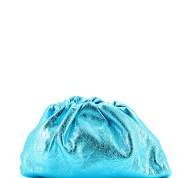 Bottega Veneta The Pouch Crinkled Metallic Leather