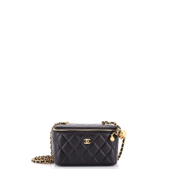 Chanel Pearl Crush Vanity Case with Chain Quilted Lambskin Small