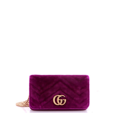 Gucci GG Marmont Chain Flap Bag Matelasse Velvet Mini