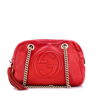 Gucci Soho Chain Zip Shoulder Bag Leather Small