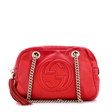 Gucci Soho Chain Zip Shoulder Bag Leather Small