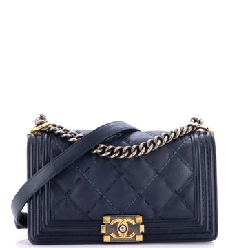 Chanel Stitch Boy Flap Bag Quilted Calfskin Old Medium