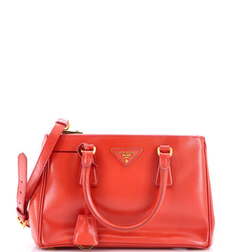Prada Double Zip Lux Tote Vernice Saffiano Leather Mini