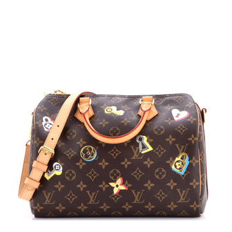 Louis Vuitton Speedy Bandouliere Bag Limited Edition Love Lock Monogram Canvas 30