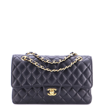 Chanel Classic Double Flap Bag Quilted Caviar Medium