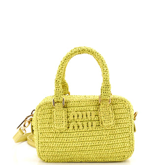 Miu Miu Arcadie Top Handle Bag Crochet Raffia Small