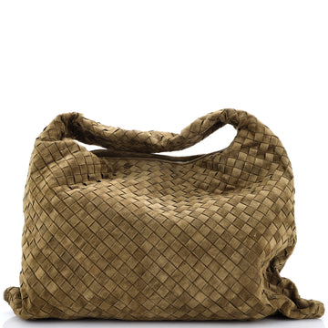Bottega Veneta Hop Hobo Intrecciato Suede Large