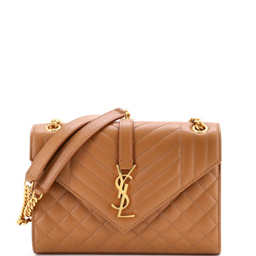 Saint Laurent Classic Monogram Envelope Satchel Mixed Matelasse Leather Medium
