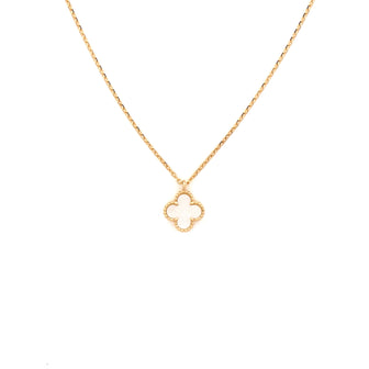 Van Cleef & Arpels Sweet Alhambra Pendant Necklace 18K Yellow Gold and Mother of Pearl