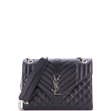Saint Laurent Classic Monogram Envelope Satchel Mixed Matelasse Leather Medium