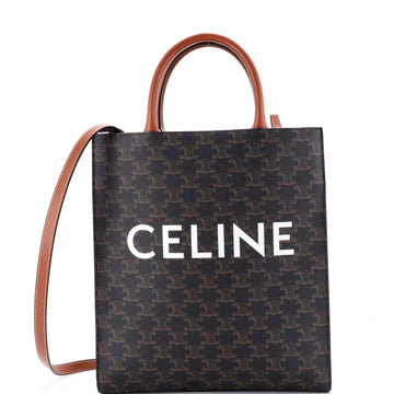 Celine Vertical Cabas Tote Triomphe Coated Canvas Small