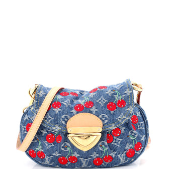 Louis Vuitton x Takashi Murakami Sunset Handbag Limited Edition Monogram Cerises Denim