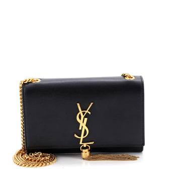 Saint Laurent Classic Monogram Tassel Crossbody Bag Leather Small