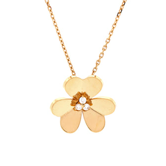 Van Cleef & Arpels Frivole Pendant Necklace 18K Yellow Gold with Diamonds Large