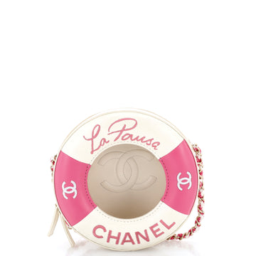 Chanel Lifesaver Round Crossbody Bag Lambskin Small