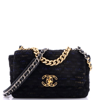 Chanel 19 Flap Bag Quilted Tweed and Ribbon Medium