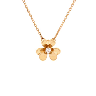 Van Cleef & Arpels Frivole Pendant Necklace 18K Yellow Gold and Diamond Mini