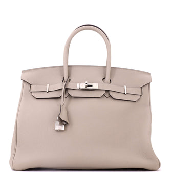 Hermes Birkin Handbag Grey Togo with Palladium Hardware 35