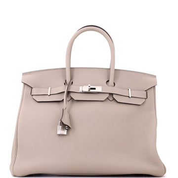 Hermes Birkin Handbag Grey Togo with Palladium Hardware 35