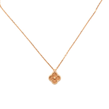 Van Cleef & Arpels Sweet Alhambra Pendant Necklace 18K Rose Gold