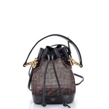Fendi Mon Tresor Bucket Bag Zucca Mesh with Leather Mini