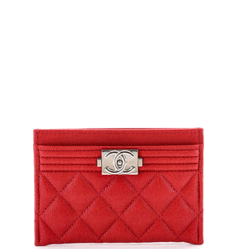 Chanel Boy Card Holder Quilted Caviar