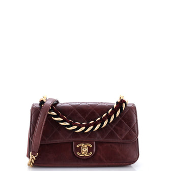 Chanel Paris-Cosmopolite Straight Lined Flap Bag Quilted Aged Calfskin Small