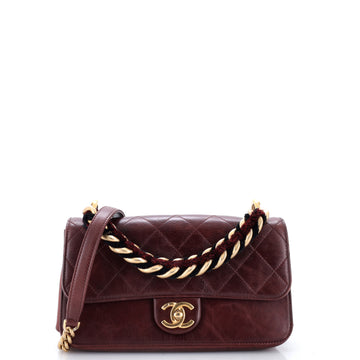 Chanel Paris-Cosmopolite Straight Lined Flap Bag Quilted Aged Calfskin Small