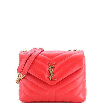 Saint Laurent Loulou Shoulder Bag Matelasse Chevron Leather Small