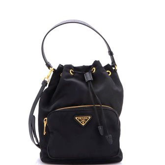 Prada Drawstring Bucket Bag Tessuto Small
