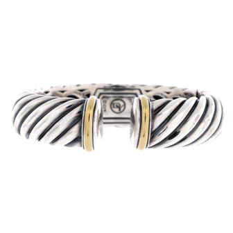 David Yurman Sculpted Cable Cuff Bracelet Sterling Silver with 18K Yellow Gold 17mm
