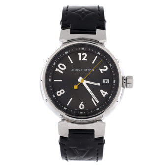 Louis Vuitton Tambour Quartz Watch Stainless Steel and Monogram Vernis 34