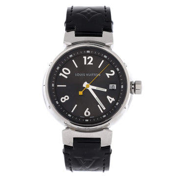 Louis Vuitton Tambour Quartz Watch Stainless Steel and Monogram Vernis 34