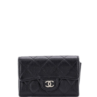 Chanel Classic Flap Card Case Quilted Caviar