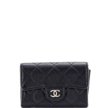 Chanel Classic Flap Card Case Quilted Caviar